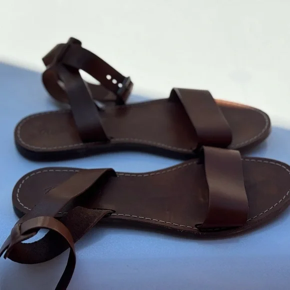 Madewell Women’s Boardwalk Ankle-Strap Sandals – English Saddle Brown – Size 9 - Picture 5 of 6